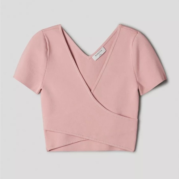 Aritzia White Wrap Crop Top - Picture 9 of 10